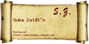 Suba Zalán névjegykártya